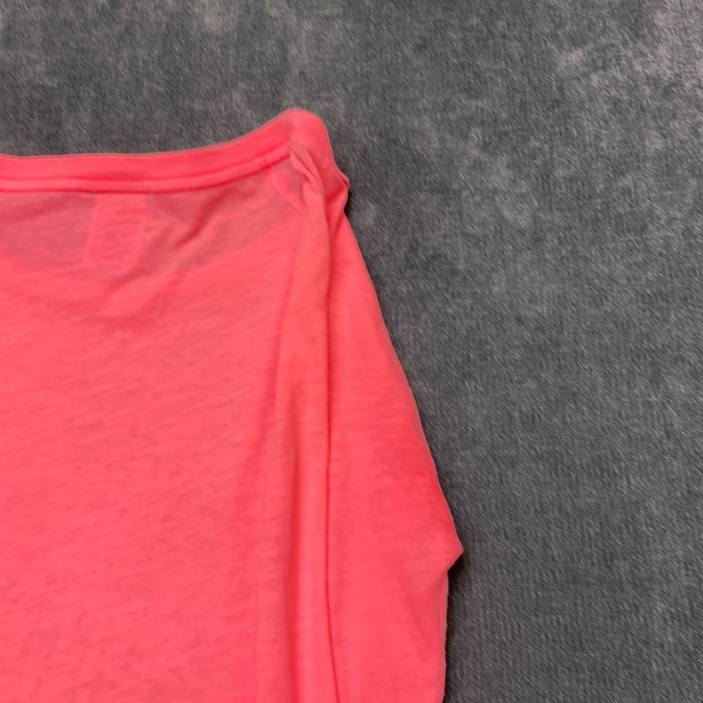 Victoria's Secret PINK Long Sleeve Shirt Womens XS Neon Pink Logo Pullover - Picture 12 of 13